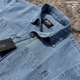  Áo sơ mi nam Heboz denim ngắn tay relax 2M - 00002532 