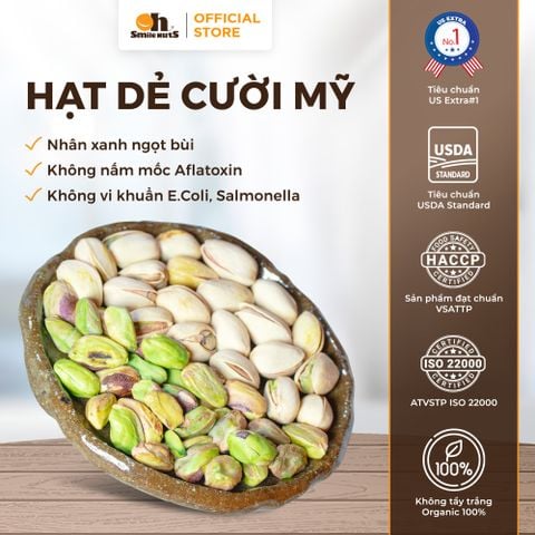 Hạt Dẻ Cười Mỹ Rang Muối Hồng Himalaya - Hũ Nhựa 215g - Oh Smile Nuts 