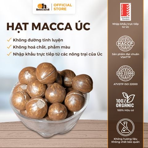  Hạt Macca Úc - Hũ Thủy Tinh 220g - Oh Smile Nuts 