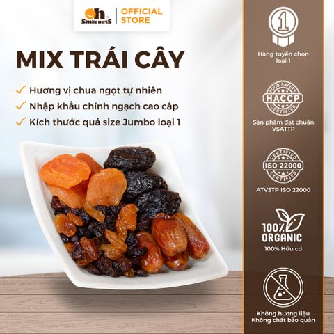  Mix Trái Cây Khô Nhập Khẩu - Hũ Thủy Tinh 300g - Oh Smile Nuts 