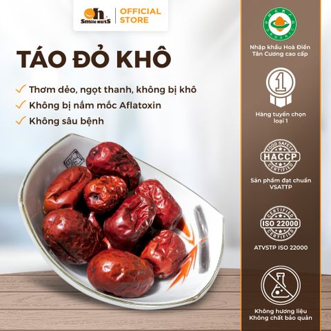  Táo Đỏ Khô Tân Cương - Túi Zipper 250g -Oh Smile Nuts 