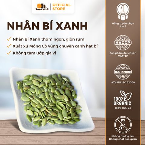  Nhân Bí Xanh Nướng Mộc - Hũ Thủy Tinh 260g - Oh Smile Nuts 