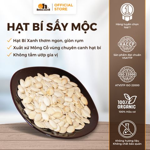  Hạt Bí Mông Cổ Sấy Mộc - Hũ Thủy Tinh 340g - Oh Smile Nuts 