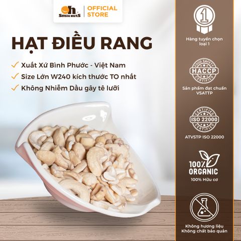  Hạt Điều Rang Củi - Hộp Tròn 220g - Oh Smile Nuts 