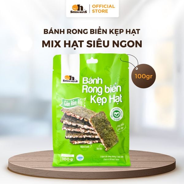 Bánh Rong Biển Kẹp Hạt Dinh Dưỡng - Túi 100 Gram - Oh Smile Nuts
