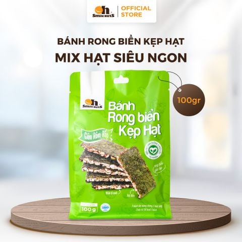  Bánh Rong Biển Kẹp Hạt Dinh Dưỡng - Túi 100 Gram - Oh Smile Nuts 