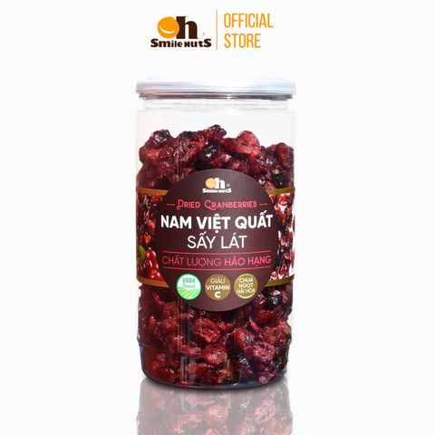  Nam Việt Quất (Cranberry) Sấy Lát Thượng Hạng Từ Mỹ Oh Smilenuts Hộp 500g 