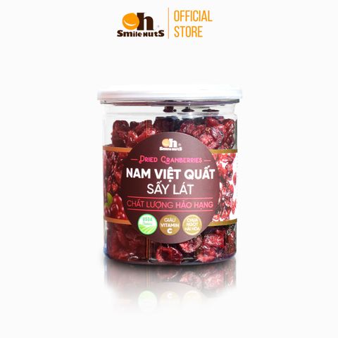  Nam Việt Quất (Cranberry) Sấy Lát Thượng Hạng Từ Mỹ Oh Smilenuts Hộp 250g 