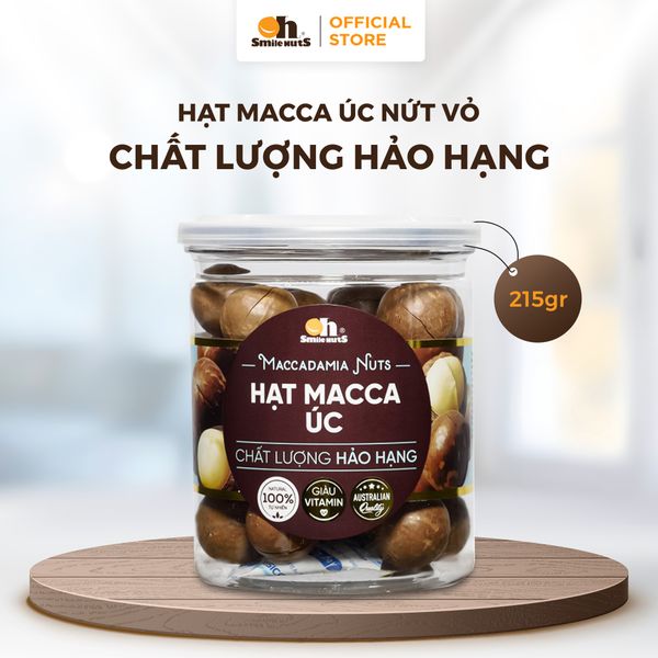 Hạt Macca Úc - Hũ nhựa 215g - Oh Smile Nuts
