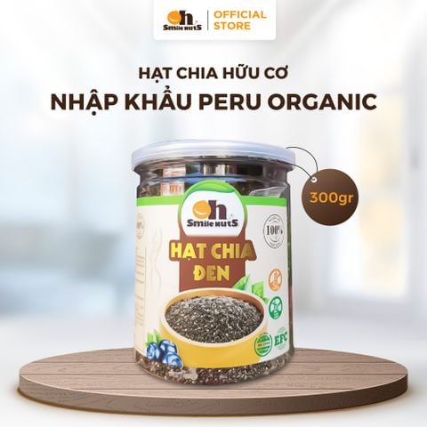  Hạt Chia Đen Hữu Cơ - Hũ nhựa 300g - Oh Smile Nuts 