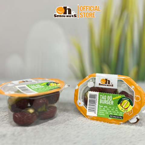  Táo Đỏ Burger vị Matcha - Hộp CVS 50g- Oh Smile Nuts 