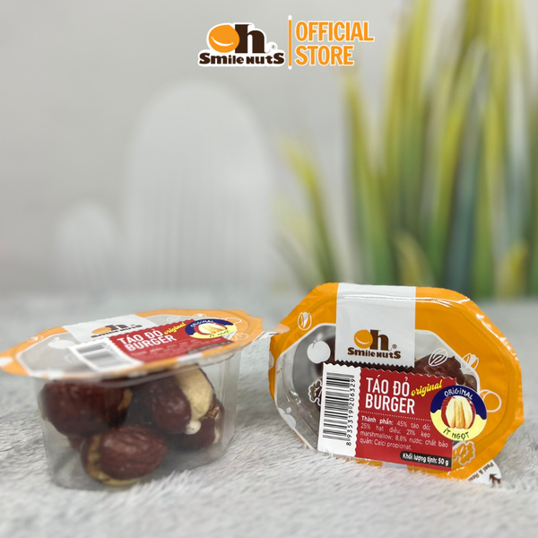 Táo Đỏ Burger vị nguyên bản - Hộp CVS 50g- Oh Smile Nuts