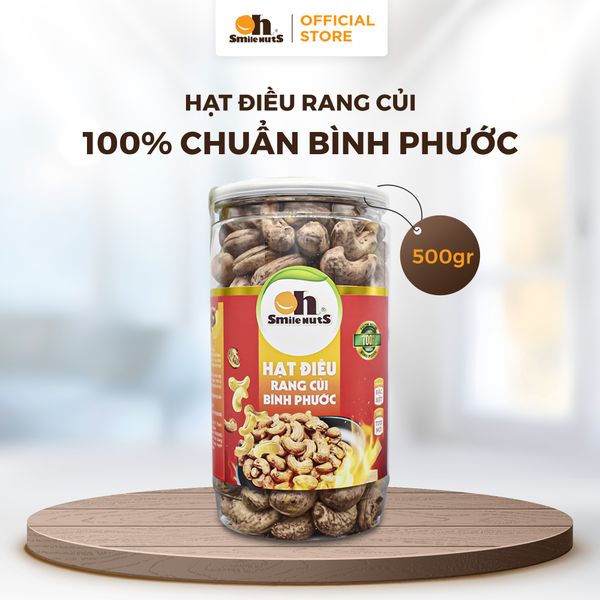 Hạt Điều Rang Củi - Hũ nhựa 500g - Oh Smile Nuts