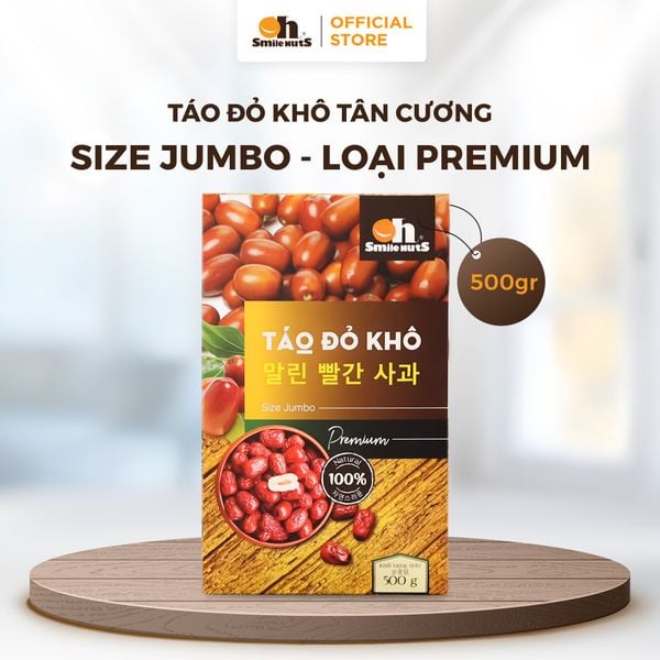 Táo Đỏ Khô Smile Nuts - Hộp giấy 500g - Oh Smile Nuts