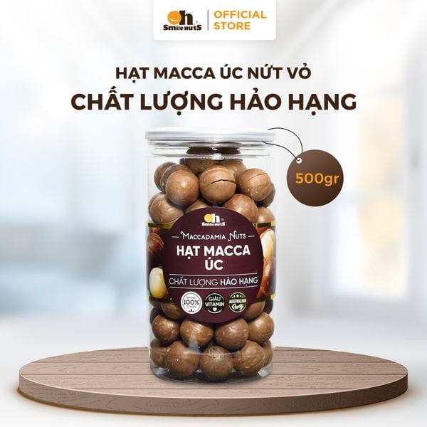 Hạt Macca Úc - Hũ nhựa 500g - Oh Smile Nuts