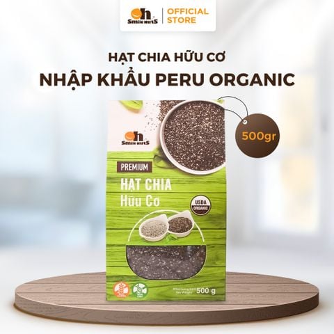  Hạt Chia Đen Hữu Cơ Peru - Hộp Giấy 500g - Oh Smile Nuts 
