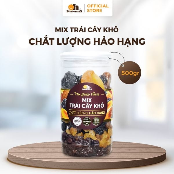 Mix Trái Cây Khô Nhập Khẩu - Hủ Nhựa 500g - Oh Smile Nuts