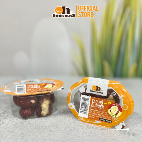  Táo Đỏ Burger vị Mơ Sấy - Hộp CVS 50g- Oh Smile Nuts 