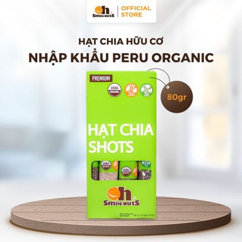  Hạt Chia Hữu Cơ - Hộp 80g (8g x 10 gói) - Oh Smile Nuts 