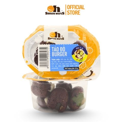  Táo Đỏ Burger Mix 4 vị - Hộp CVS 50g- Oh Smile Nuts 