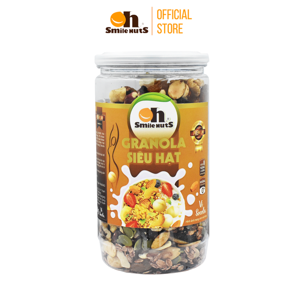 Granola Siêu Hạt Vị Socola, Ngũ Cốc Giảm Cân Smilenuts Hộp 450g