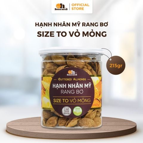  Hạnh Nhân Mỹ Rang Bơ - Hũ nhựa 215g - Oh Smile Nuts 