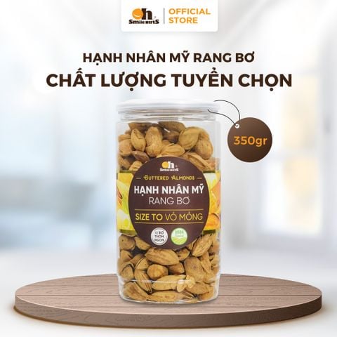  Hạnh Nhân Mỹ Rang Bơ - Hũ nhựa 350g - Oh Smile Nuts 