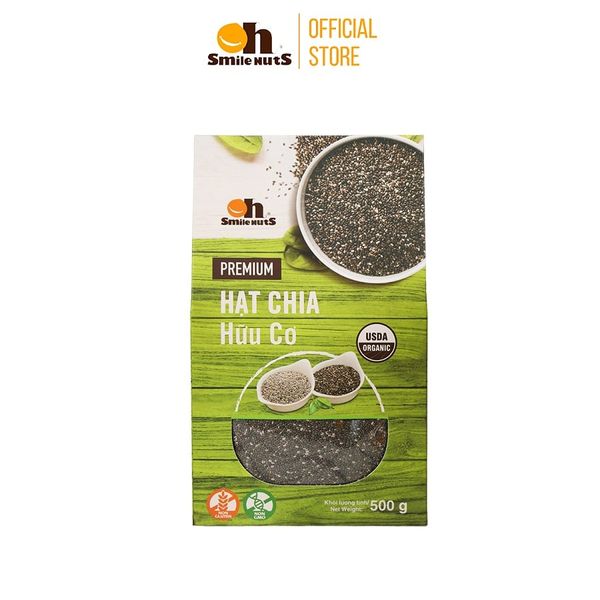 Hạt Chia Đen Hữu Cơ Smile Nuts Hộp 500g - Nhập Khẩu Từ Nam Mỹ