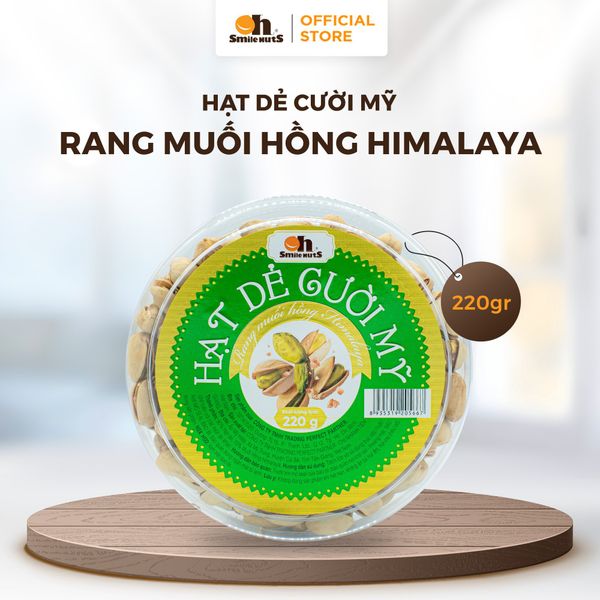 Hạt Dẻ Cười Mỹ Rang Muối Hồng Himalaya - Hộp Tròn 220g - Oh Smile Nuts