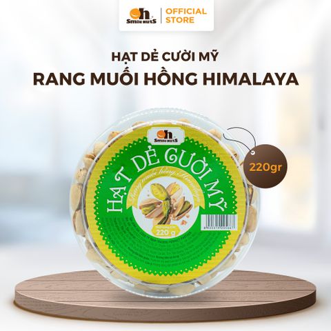  Hạt Dẻ Cười Mỹ Rang Muối Hồng Himalaya - Hộp Tròn 220g - Oh Smile Nuts 