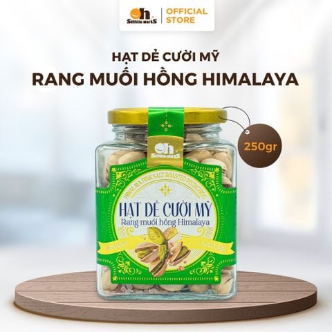  Hạt Dẻ Cười Mỹ Rang Muối Hồng Himalaya - Hũ Thủy Tinh 250g - Oh Smile Nuts 