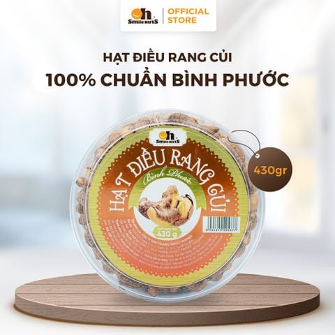  Hạt Điều Rang Củi - Hộp Tròn 430g - Oh Smile Nuts 