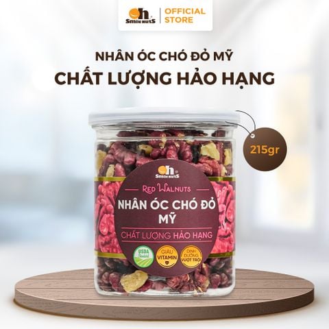  Nhân Óc Chó Đỏ Mỹ - Hũ nhựa 215g - Oh Smile Nuts 