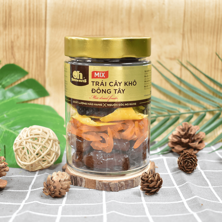 Mix Trái Cây Khô Đông Tây Oh Smile Nuts Hủ 330g Smile Nuts Hạt