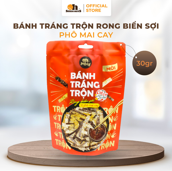 Bánh Tráng Trộn Rong Biển Sợi vị phô mai - Cay vừa 30g - Oh Smile Nuts