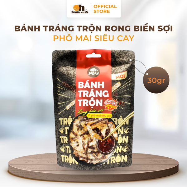 Bánh Tráng Trộn Rong Biển Sợi vị phô mai Siêu Cay 30g - Oh Smile Nuts