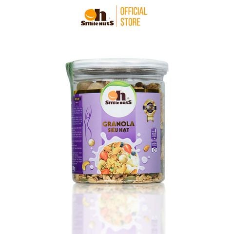  Granola Siêu Hạt Nhập Khẩu Smile Nuts hộp 250 Gram 