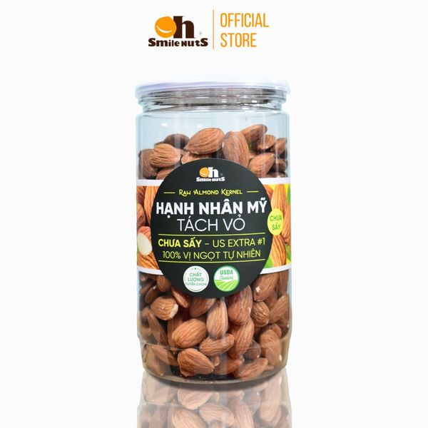 Hạnh Nhân Mỹ Tách Vỏ Tươi Nấu Sữa Smile Nuts Hộp 500g