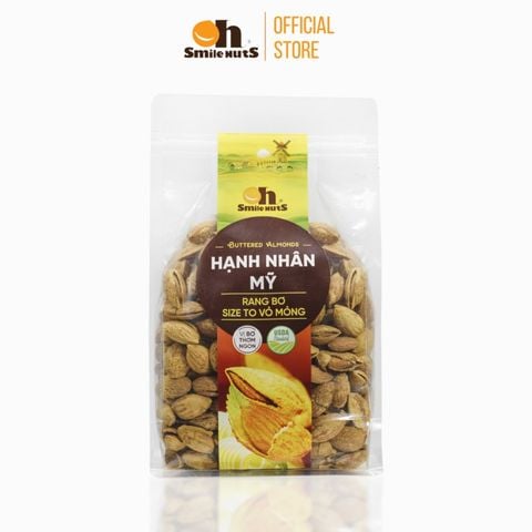  Hạnh Nhân Mỹ Rang Bơ Smile Nuts túi 500g 