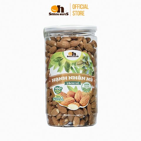  Hạnh Nhân Mỹ Tách Vỏ Nướng Smile Nuts Hộp 500g 