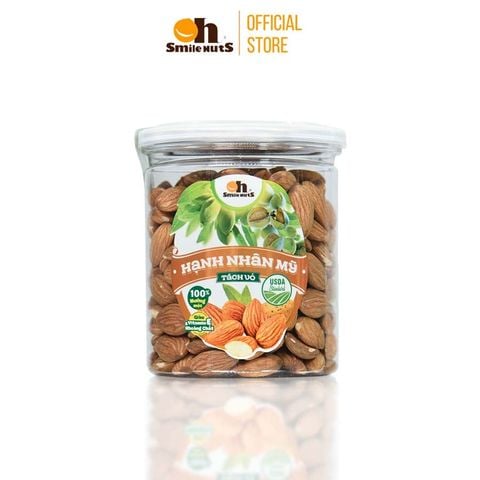  Hạnh Nhân Mỹ Tách Vỏ Nướng Smile Nuts Hộp 265g 