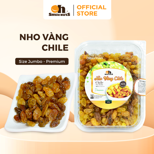 Nho Khô Vàng Hộp Nhựa 500g - Nhập Khẩu Từ Chile