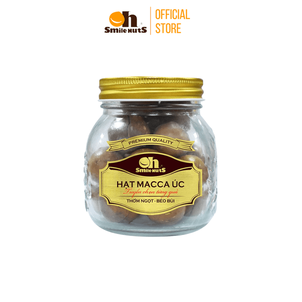 Hạt Macca Úc nứt vỏ Smile Nuts - Hủ 180g