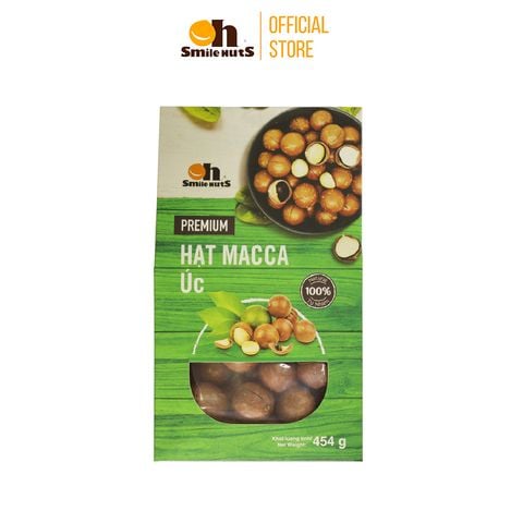  Hạt Macca Úc Nứt Vỏ Smile Nuts Hộp 454g 