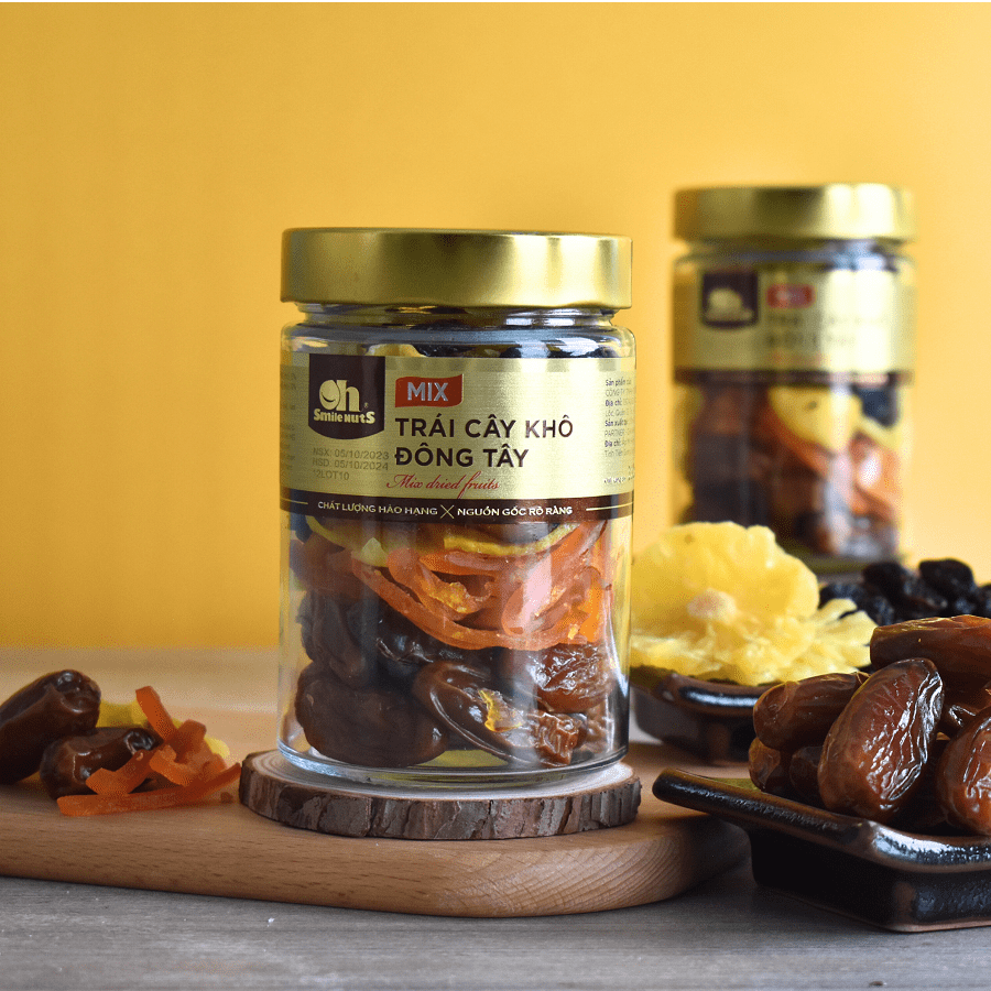 Mix Trái Cây Khô Đông Tây Oh Smile Nuts Hủ 330g Smile Nuts Hạt