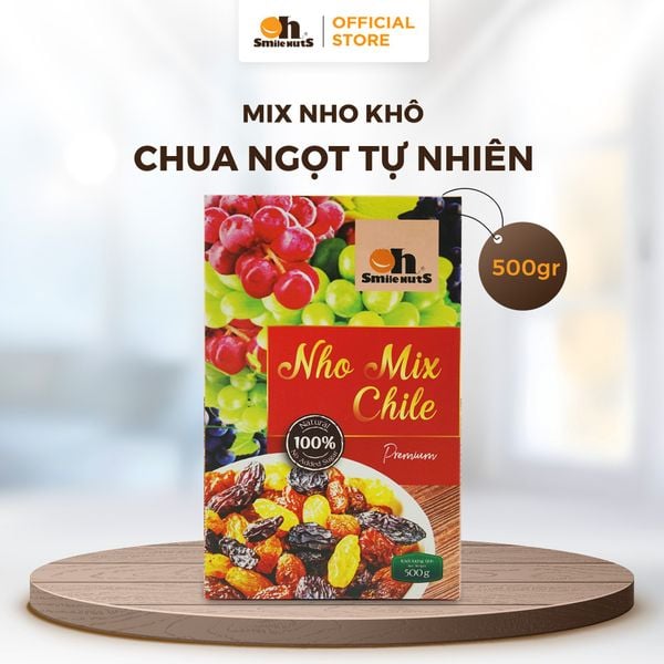 Nho Khô Mix Chile - Hộp Giấy 500g - Oh Smile Nuts