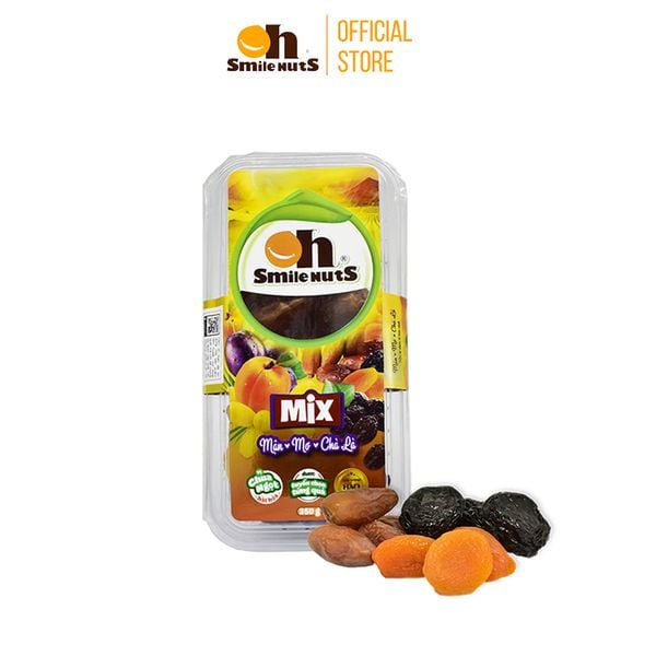 Mix Trái Cây Khô Smile Nuts Hộp 350g (Mận Chile, Mơ Thổ Nhĩ Kỳ và Chà Là Tunisia)
