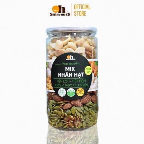  Mix Nhân Hạt Tươi dùng để nấu sữa, chế biến Smile Nuts Hộp 500g 