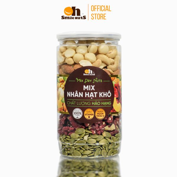 Mix Nhân Hạt Khô 6 Loại Smile Nuts Hủ 500g