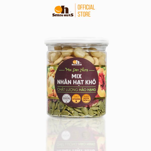 Mix Nhân Hạt Khô 6 Loại Smile Nuts Hủ 255g